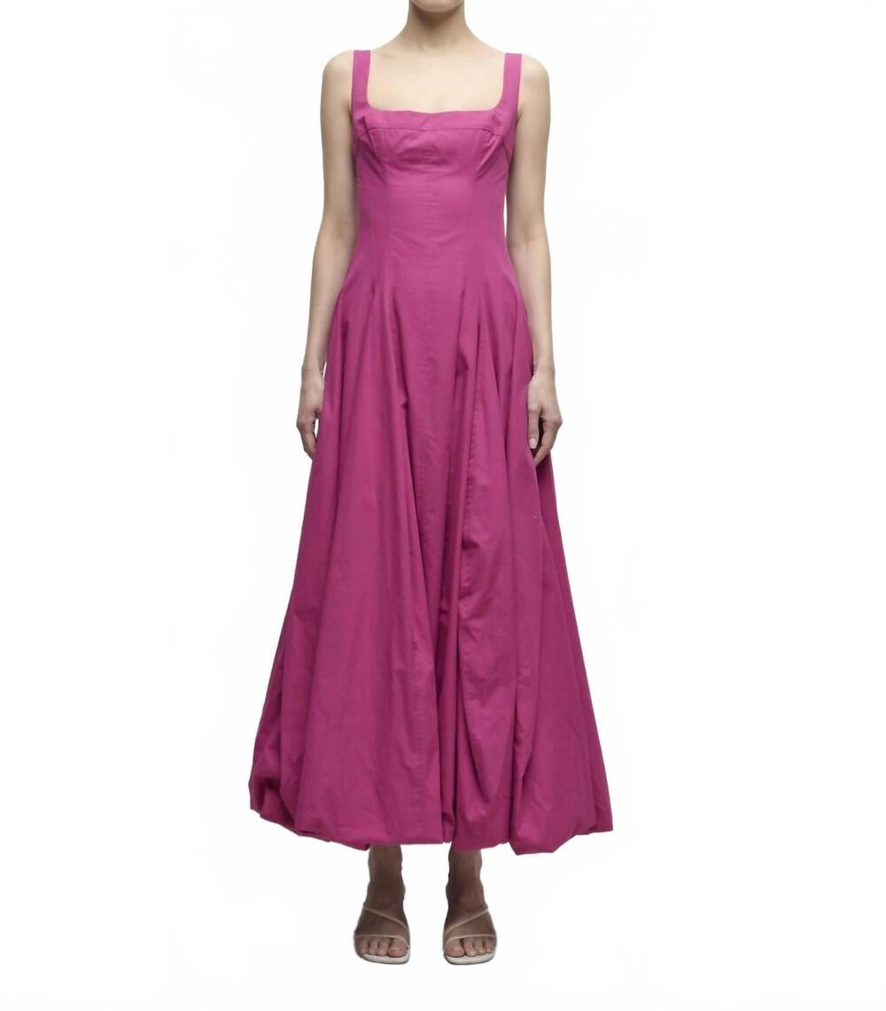NEW SIMKHAI hally cotton bubble midi dress in bougainvillea